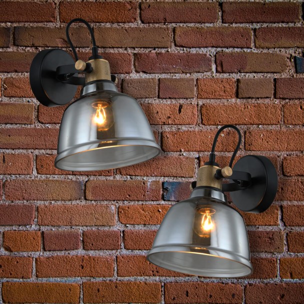 Small smoked glass lamp - Linz