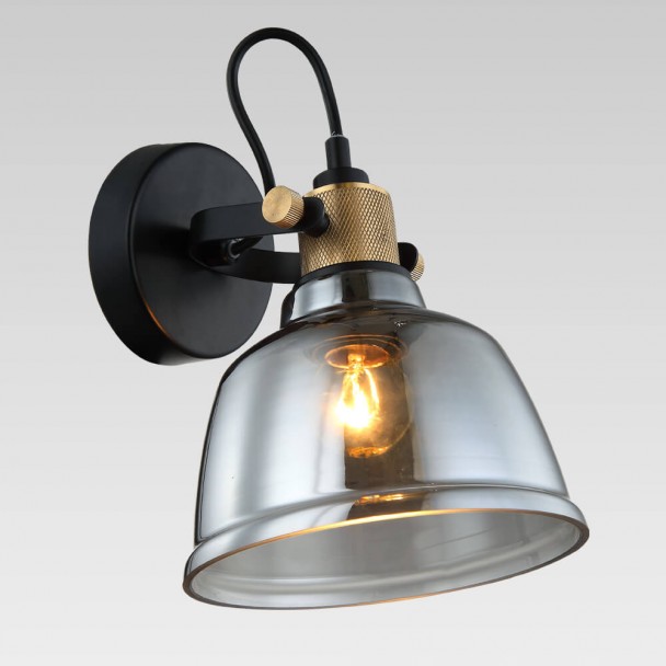 interior wall light retro lampshade smoked glass - Linz