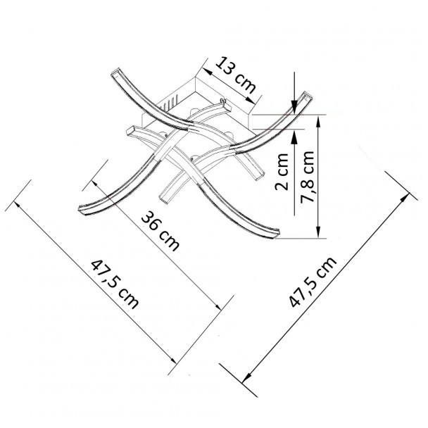 Ceiling light LED modern 4 arms - Eternity