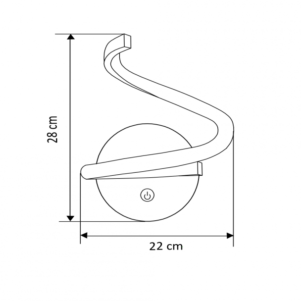 White spiral LED wall lamp - Looper