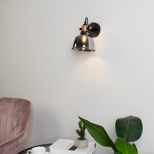 transparent smoked glass sconce - Linz