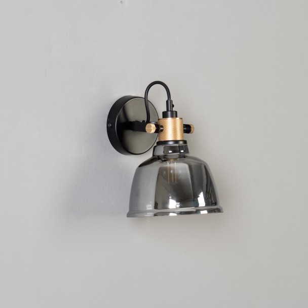 Small smoked glass lamp - Linz
