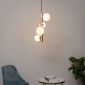 Modern brass and white glass pendant light - Oromia