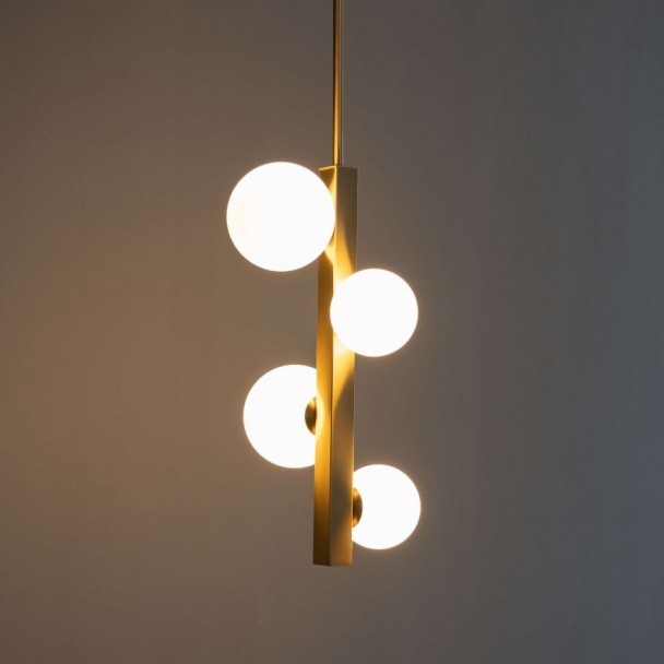 pendant light metal and black glass - Oromia