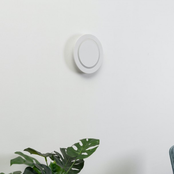 Economical white circular wall light