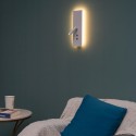 Wall light with LED reading light and USB port