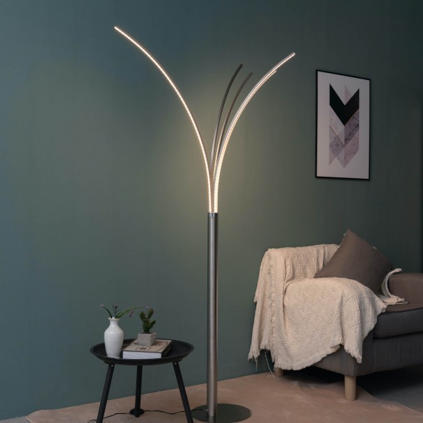 Floor light in Satin Nickel finish