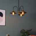 Industrial chandelier with three shades
