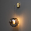 Glass and metal wall light