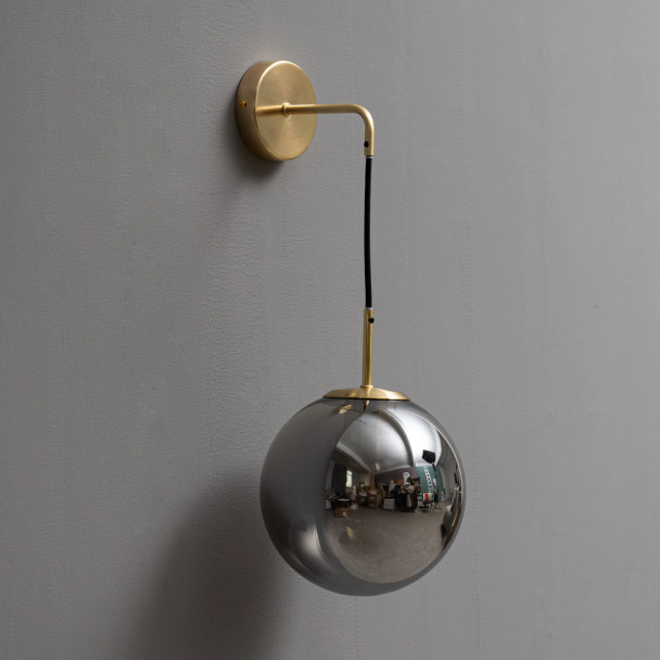 Modern wall light, smoked glass