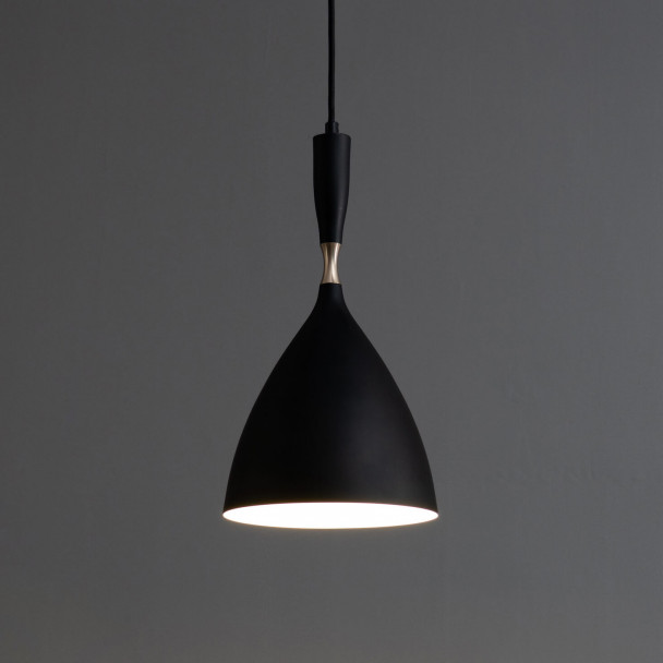 Conical metal pendant light