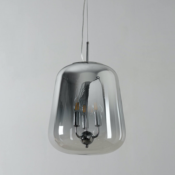 pendant light chrome-plated smoked glass
