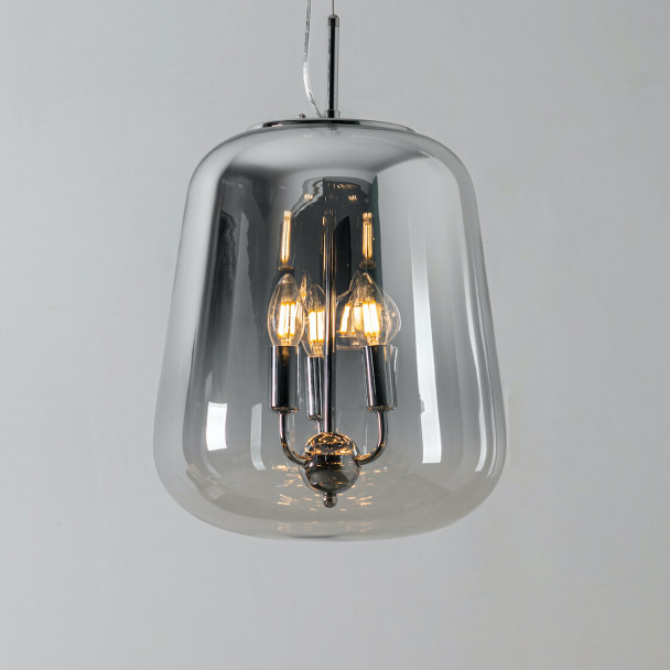 Smoked glass pendant light