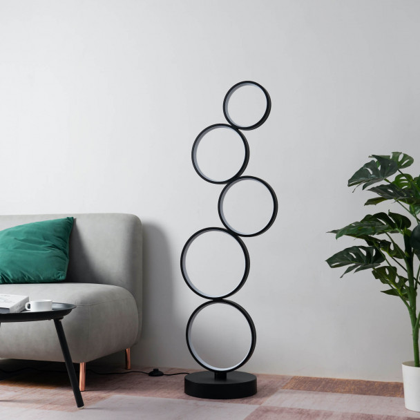 Black LED light with circles