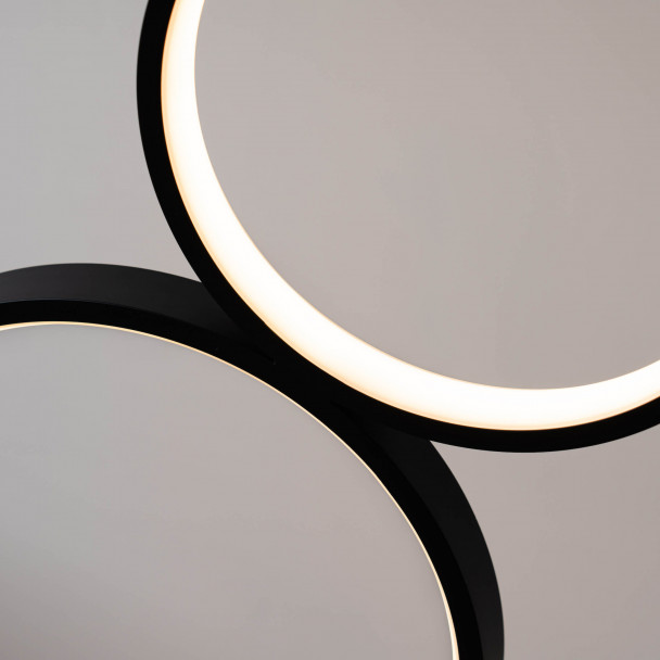 Black floor light with integrated LED