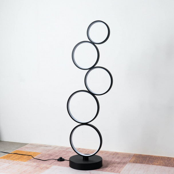 Black metal floor light 1m30