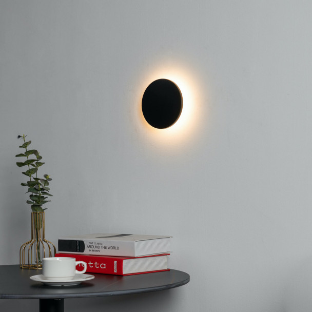Black LED wall light