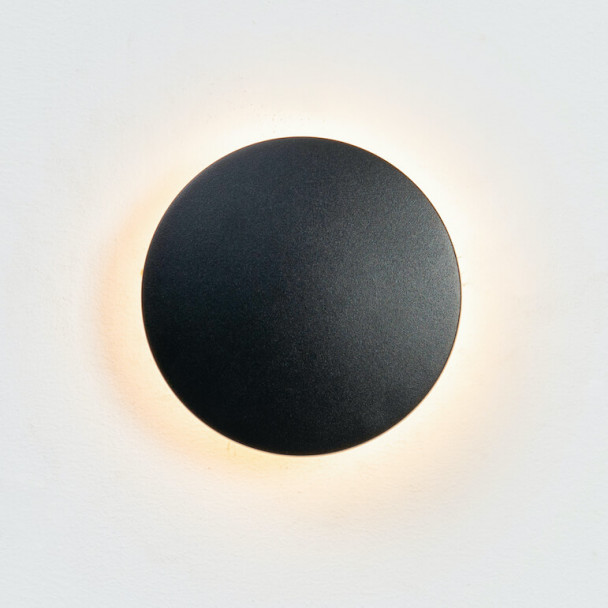 Black round wall light