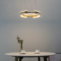 Circular gold LED pendant light