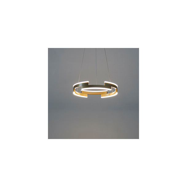Round golden LED pendant light