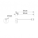 Wall light with round base, easy to install