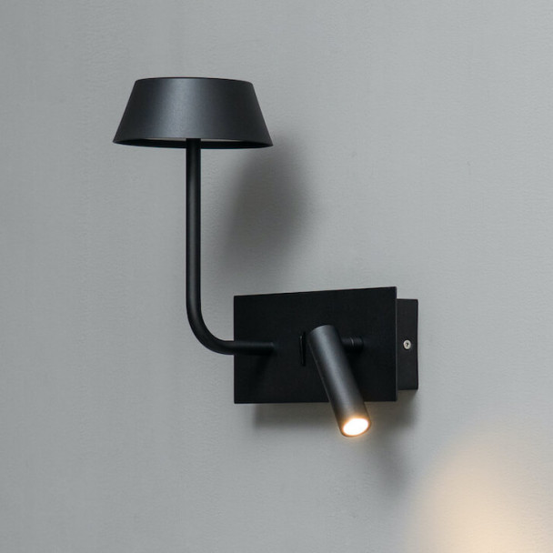 Wall light with adjustable reading light