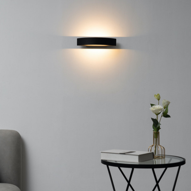 Black half circle wall light