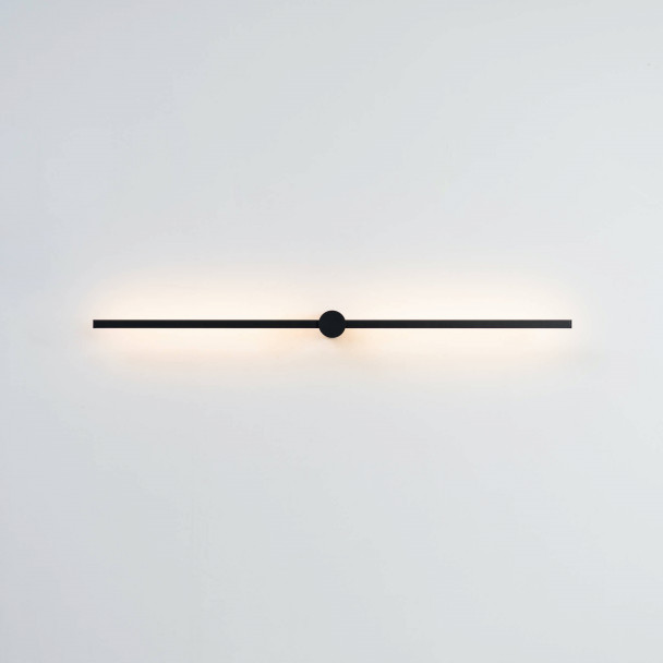 LED wall light with round base, black