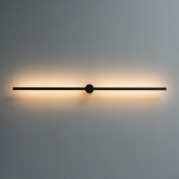 Long black wall light