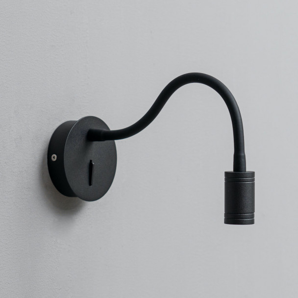 Black LED wall light