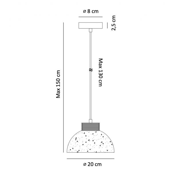 Wood and concrete pendant light