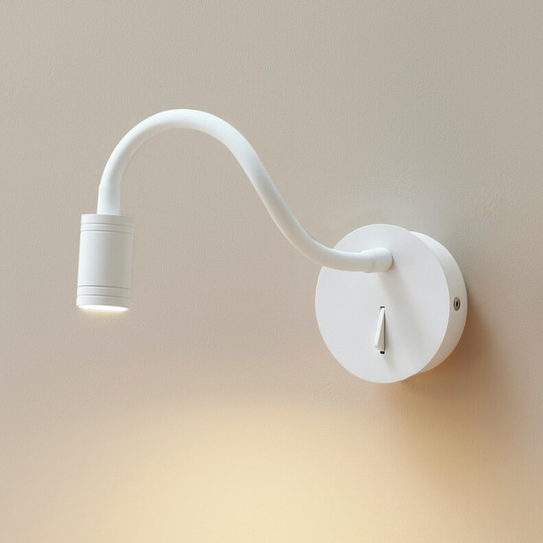 Round white wall light to screw on the wall