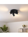 Round triple ceiling spotlight black - Lima