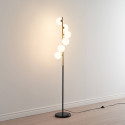 Black and gold floor lamp in white glass - Sierra