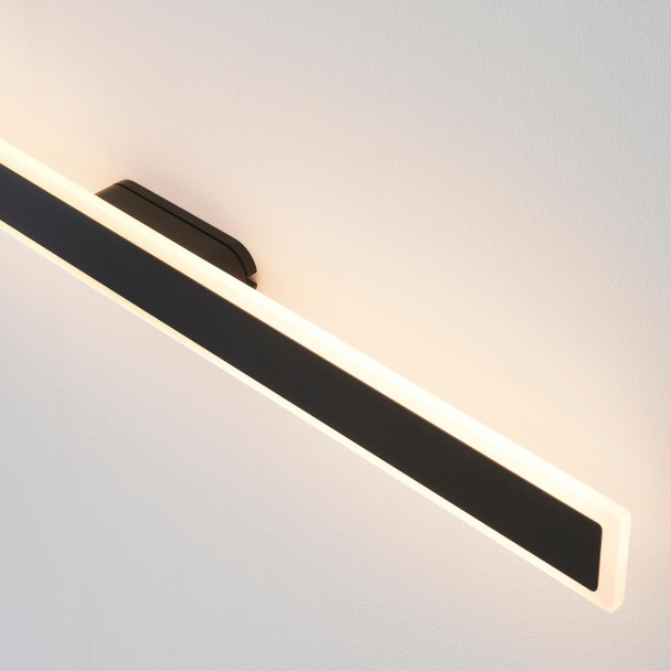 Long black aluminum 103 cm wall light IP54 -...