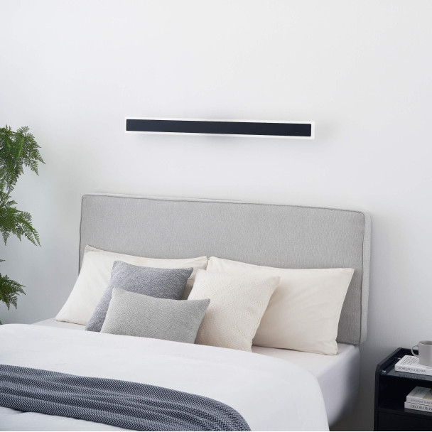 Long black aluminum 103 cm wall light IP54 -...
