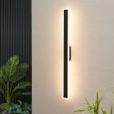 Long black aluminum 103 cm wall light IP54 - Mattea