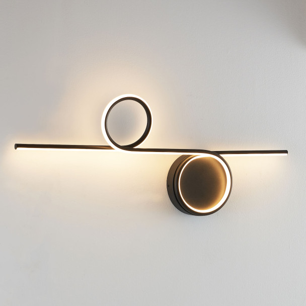 Black double-circle wall light - Celi