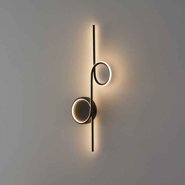 Black aluminum and silicone wall light - Celi