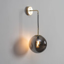 Vintage gold wall light smoked glass - Claudia