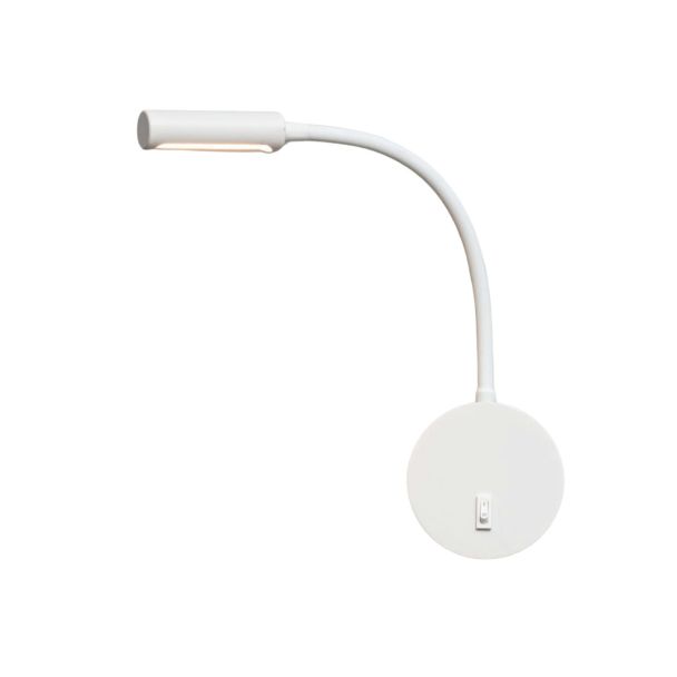 White flexible reading wall light with switch - Aski