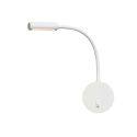 White flexible reading wall light with switch - Aski