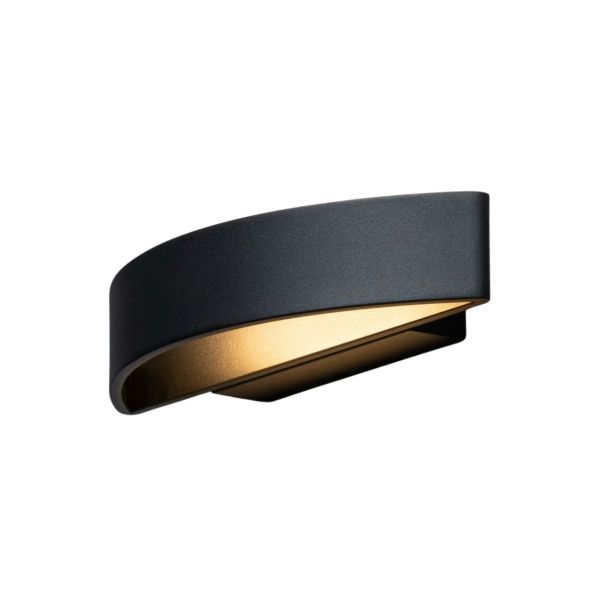 Black half-circle LED wall lamp - Attica