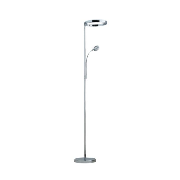 Chromed floor dimmable lamp with practical LED lighting - Pancho