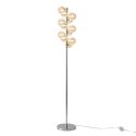 Modern floor lamp with amber glass spheres - Ambrosia