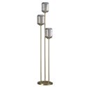 Large triple golden floor lamp with amber glass - Rosalia