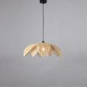 Modern rattan hanging lamp front view - Olbia