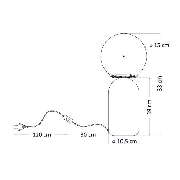 Table lamp diagram dimensions and structure - Sley