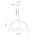 Technical drawing rattan pendant light dimensions - Olbia