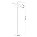 Technical diagram gold designer floor lamp - Melinda